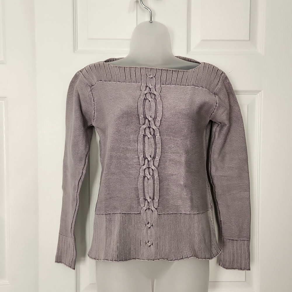 The Territory Ahead Boat Neck Cotton Spring Sweater, Small